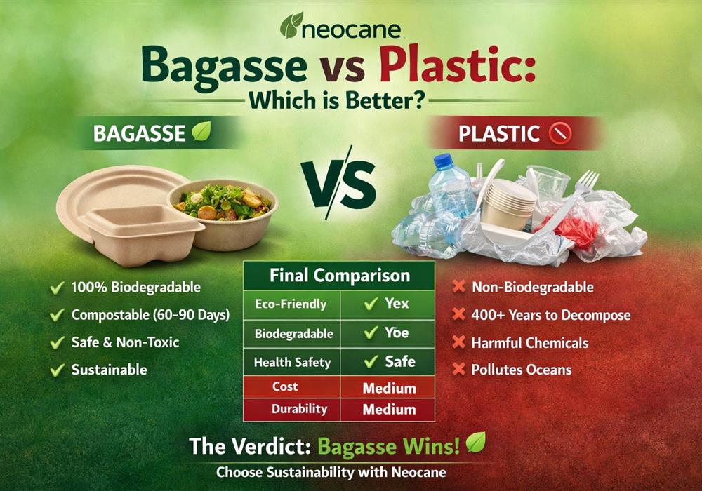 🌱 Bagasse vs Plastic: Which is Better?